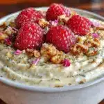 creamy valentines oatmeal bowl - featured image