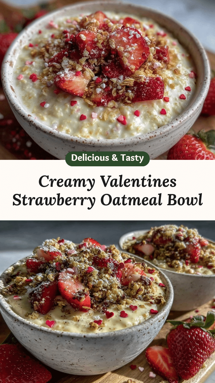 creamy valentines strawberries oatmeal bowl recipe