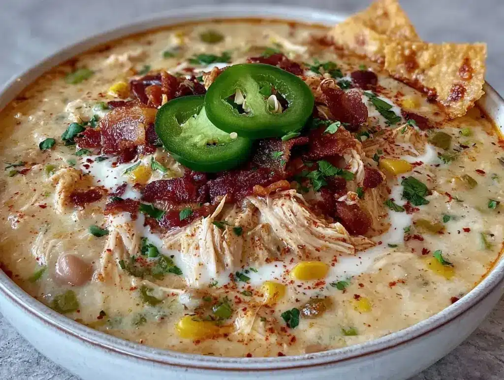 creamy white chicken chili - featured image