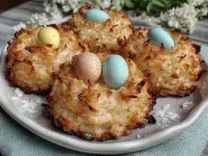 crispy bird’s nest coconut macaroons - featured image