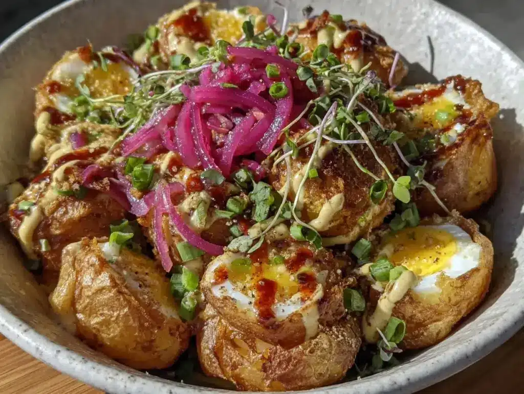 crispy potato skins nourish bowl - featured image