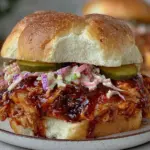 Crockpot BBQ Pulled Chicken Sandwiches - featured image