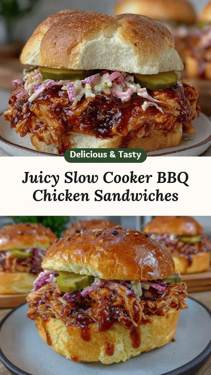 Crockpot BBQ Pulled Chicken Sandwiches recipe