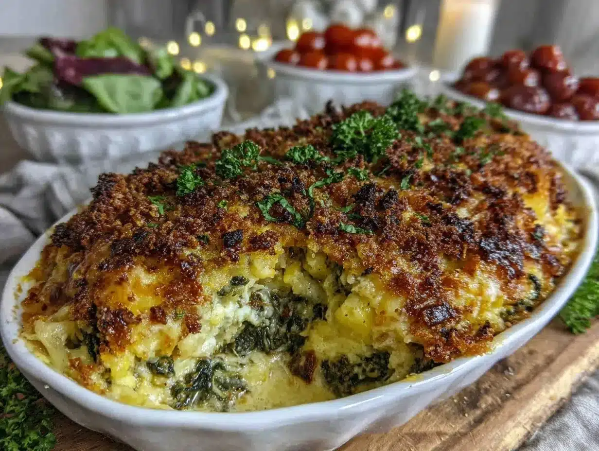 Crunchy Spinach Casserole preparation steps