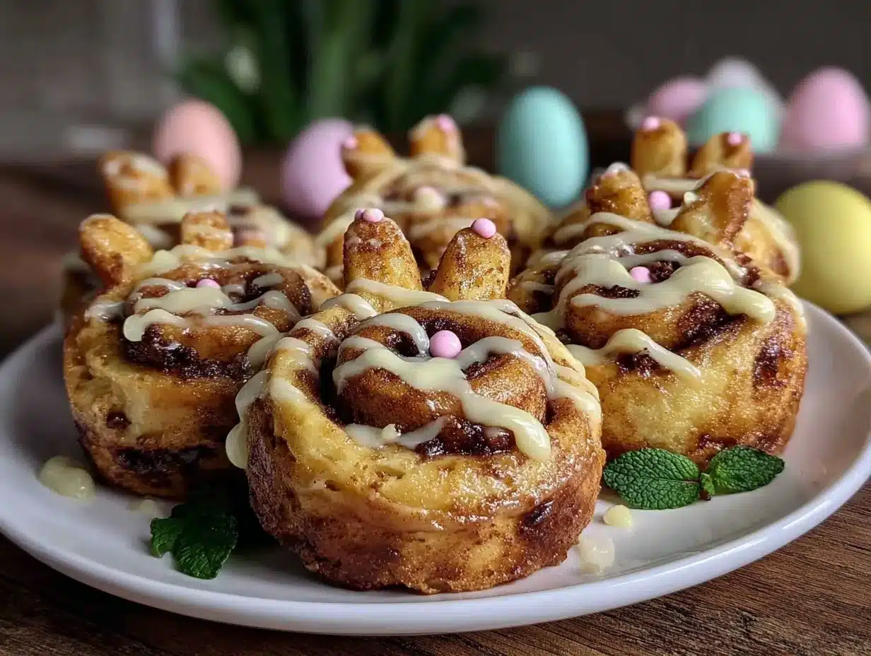 Easter Bunny Cinnamon Rolls preparation steps