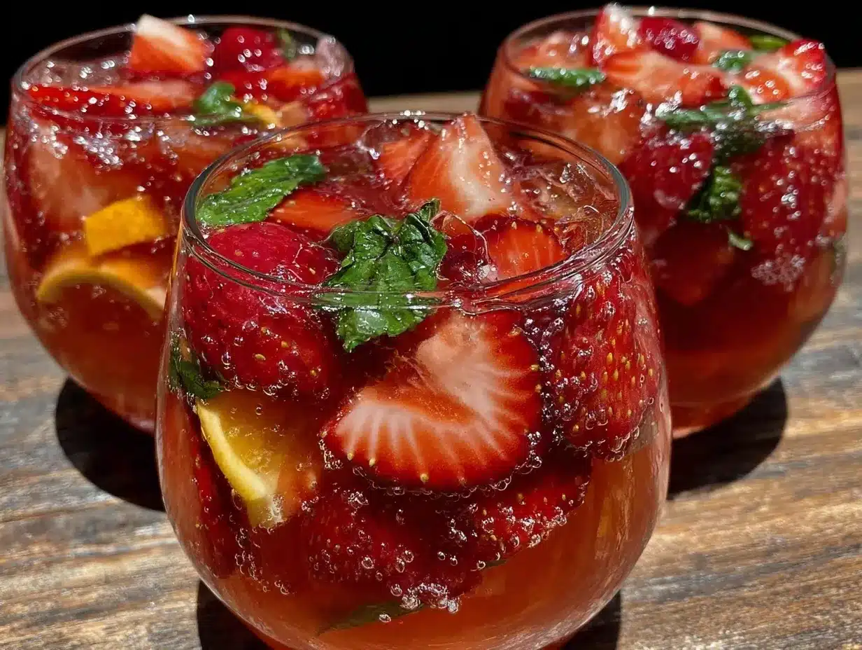 Fresh Strawberry Prosecco Sangria preparation steps