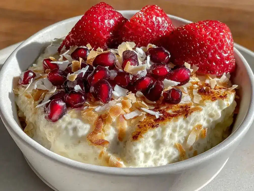 fresh valentines strawberries chia pudding bowl - featured image