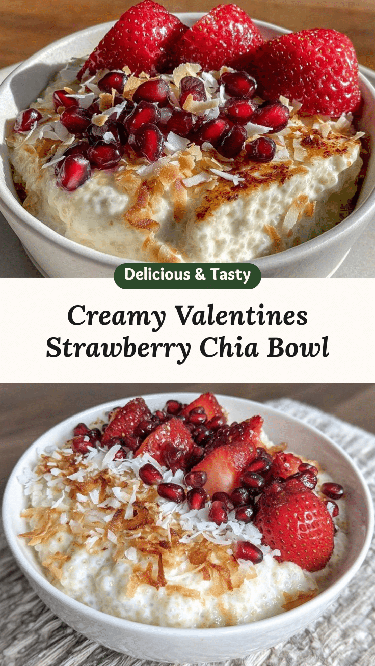 fresh valentines strawberries chia pudding bowl recipe