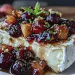 fruit compote with brie - featured image