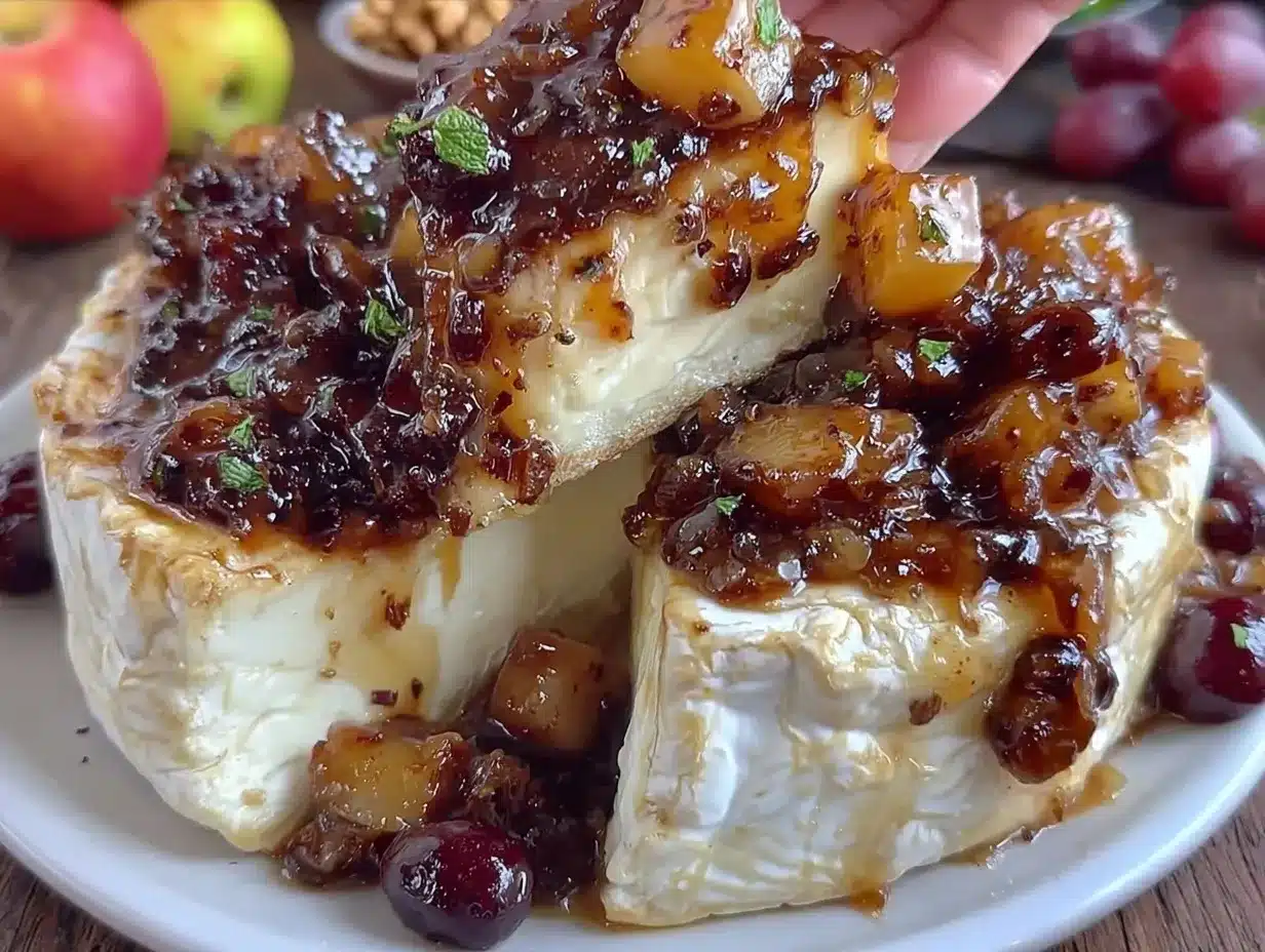 fruit compote with brie preparation steps