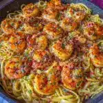 garlic butter shrimp pasta - featured image