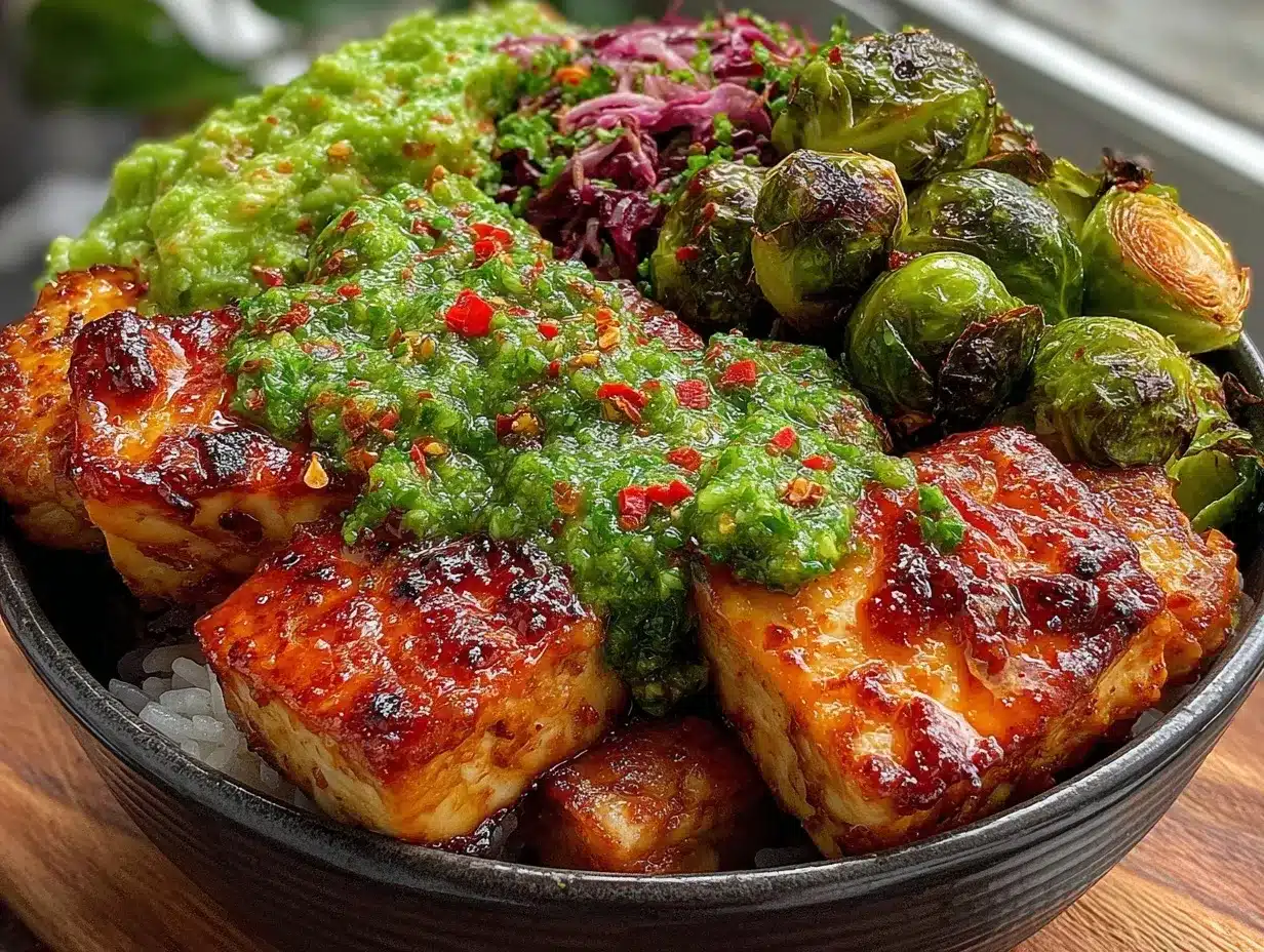 ginger garlic tofu bowl preparation steps