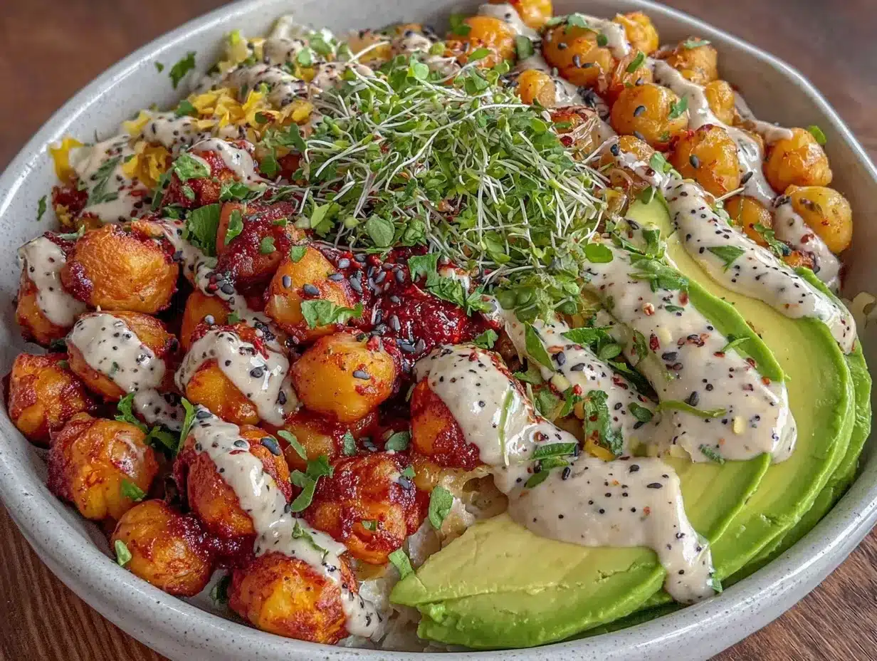 harissa chickpea bowl preparation steps