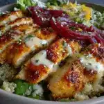 healthy lemon-herb chicken meal prep bowl - featured image