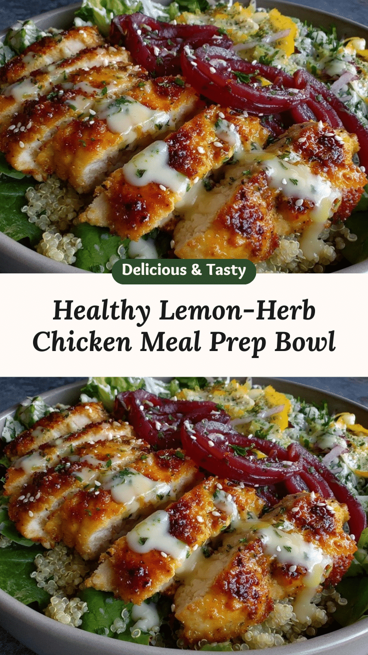 healthy lemon-herb chicken meal prep bowl recipe