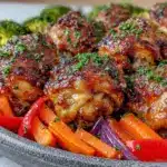 honey garlic chicken and vegetables - featured image