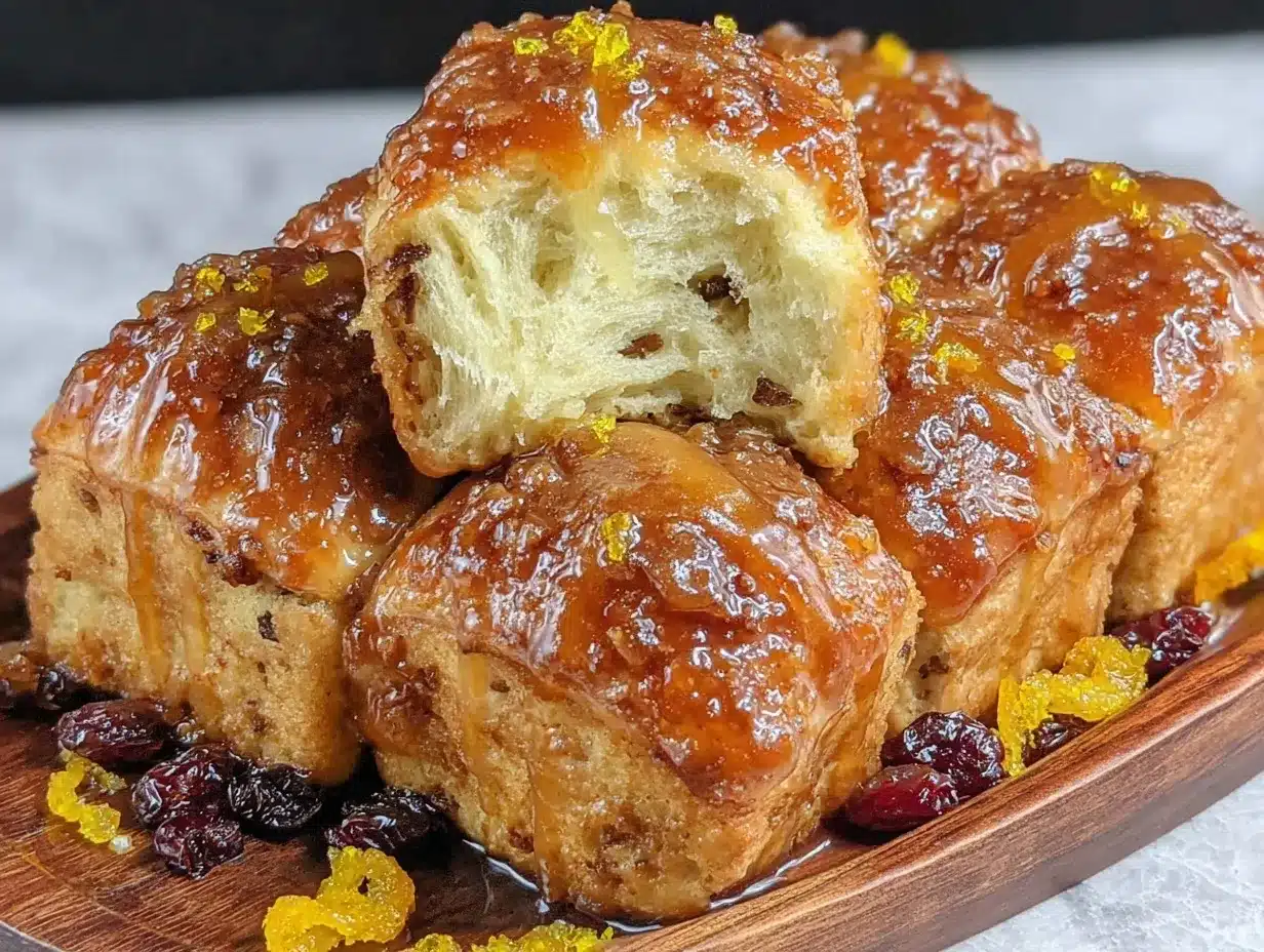 hot cross buns with orange glaze preparation steps