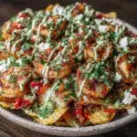 loaded nacho party bowl with shrimp scampi - featured image