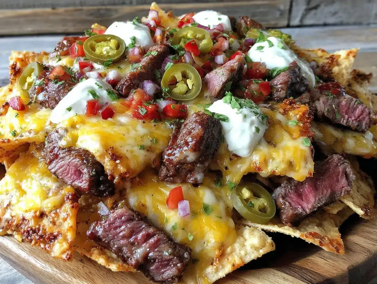 Loaded Steak Nacho Party Bowl preparation steps