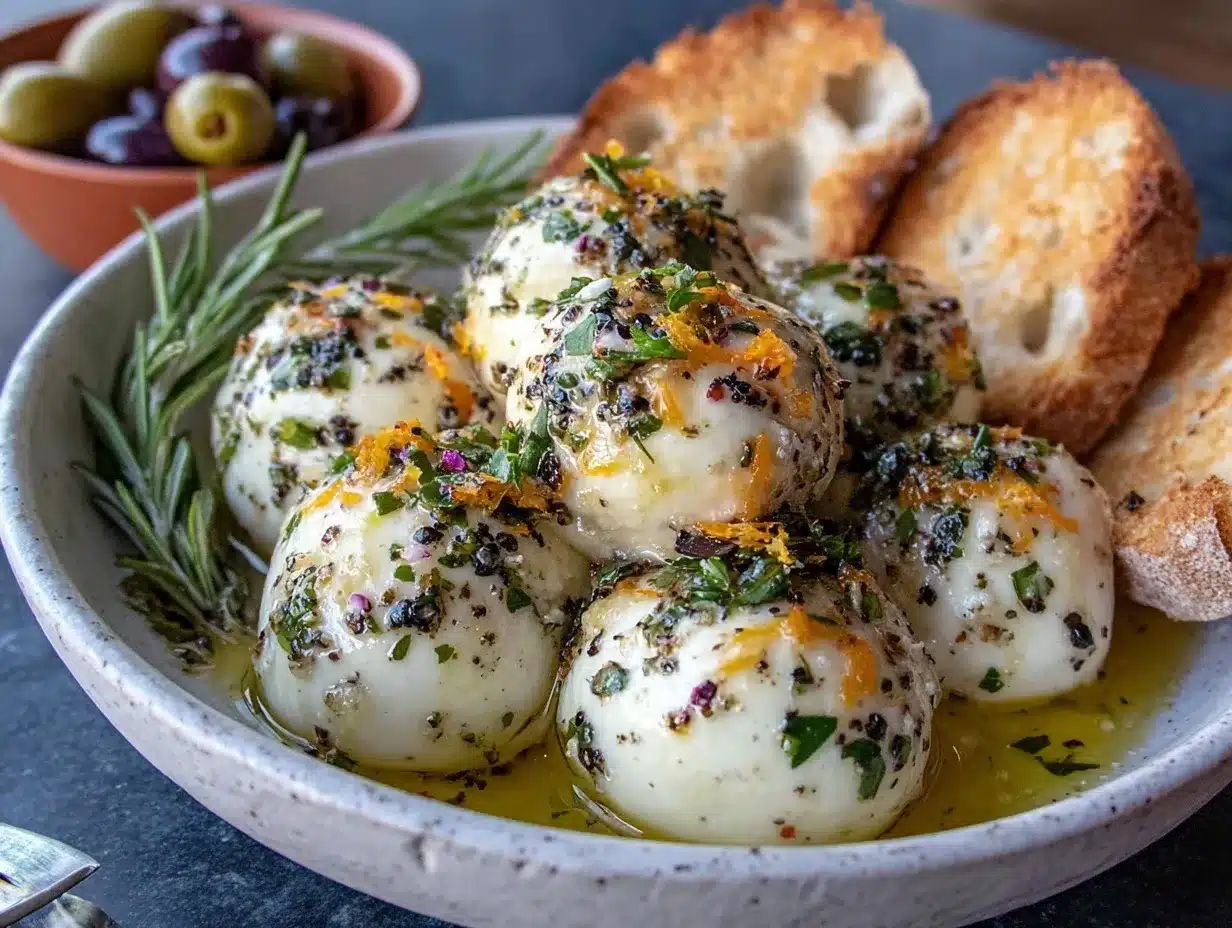 marinated mozzarella preparation steps