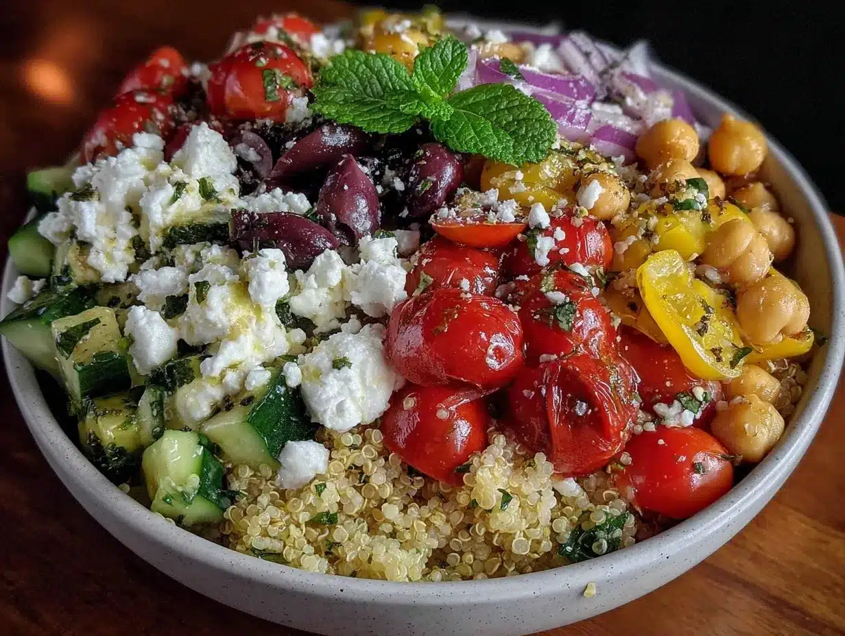 Mediterranean Quinoa Bowl preparation steps