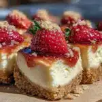 no-bake strawberry cheesecake bites - featured image