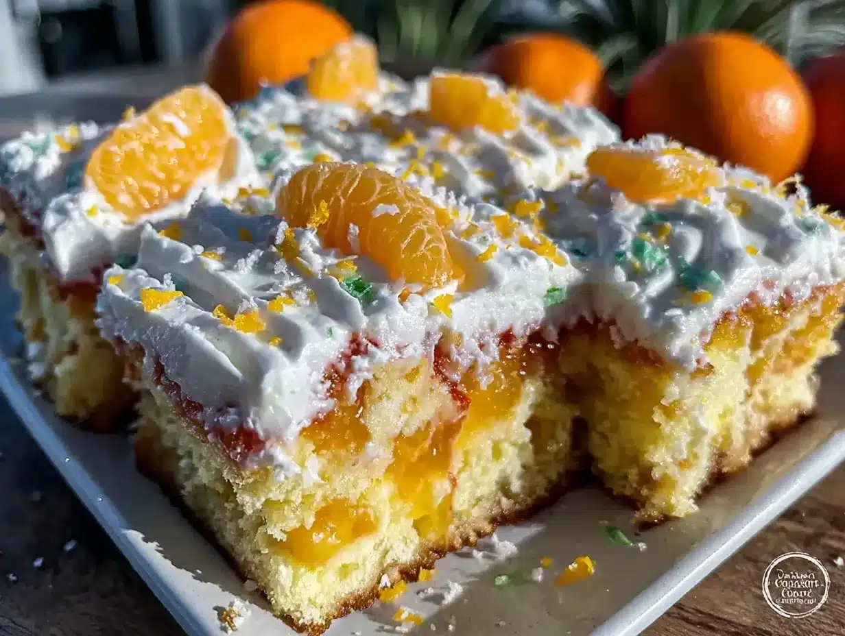 Orange Creamsicle Poke Cake preparation steps