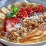 peanut butter banana smoothie bowl - featured image