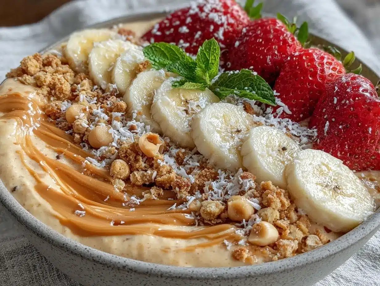 peanut butter banana smoothie bowl preparation steps