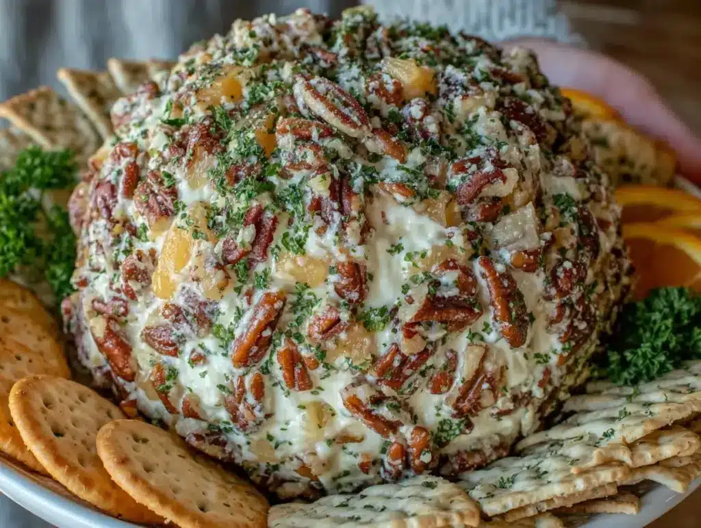 pineapple pecan cheese ball - featured image
