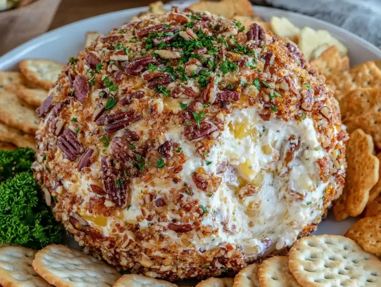 pineapple pecan cheese ball preparation steps