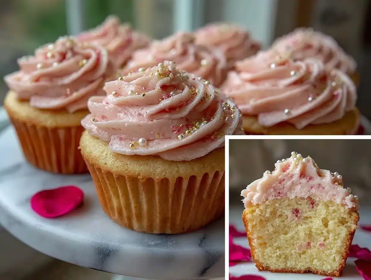 pink champagne cupcakes preparation steps