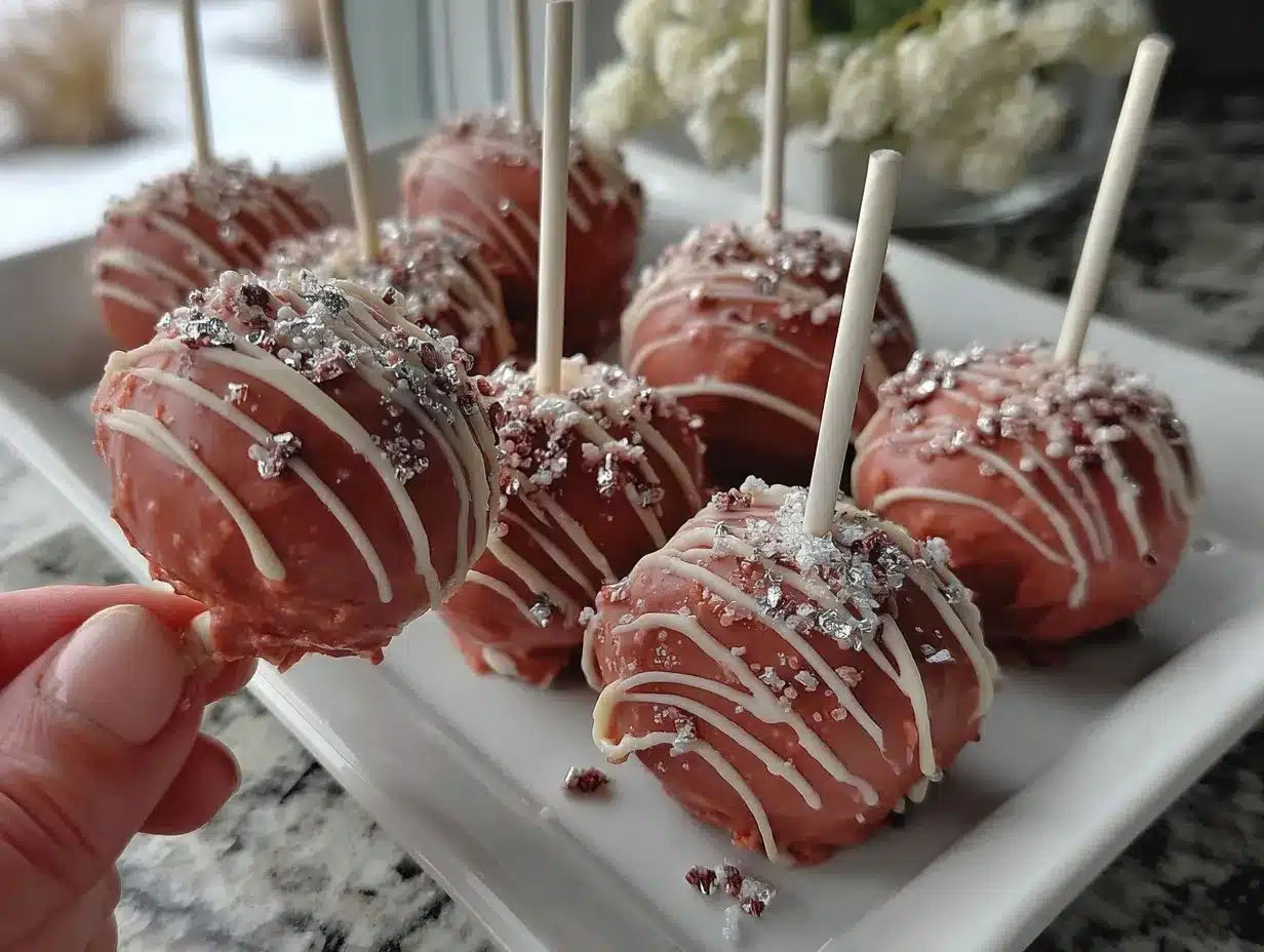 pink velvet cake pops preparation steps