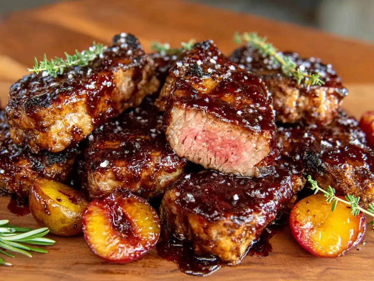 plum-glazed lamb chops preparation steps