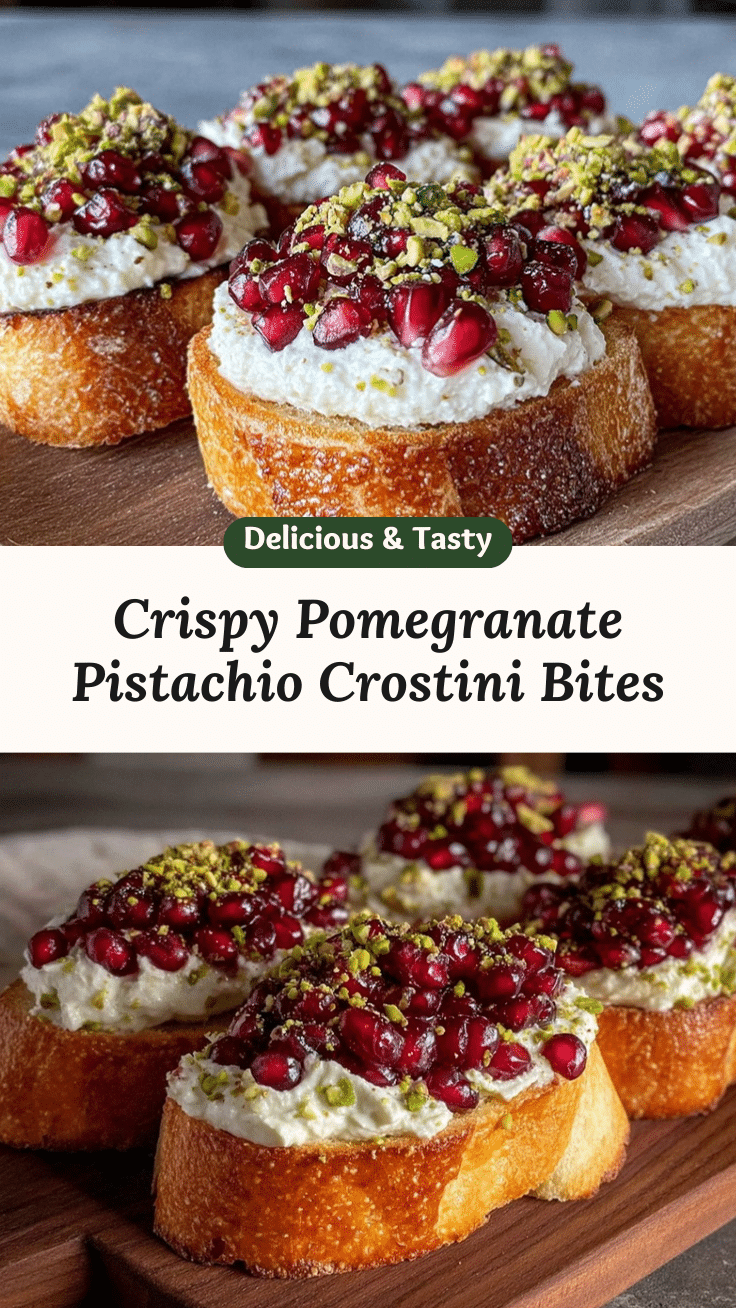 pomegranate pistachio crostini recipe