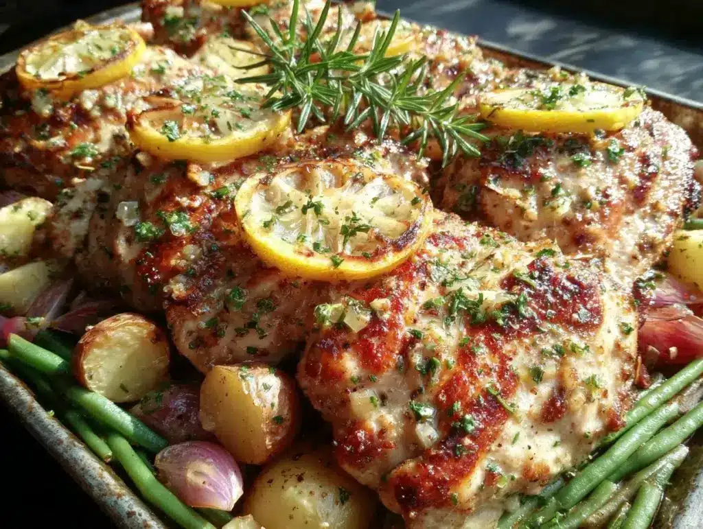 sheet pan lemon herb chicken - featured image