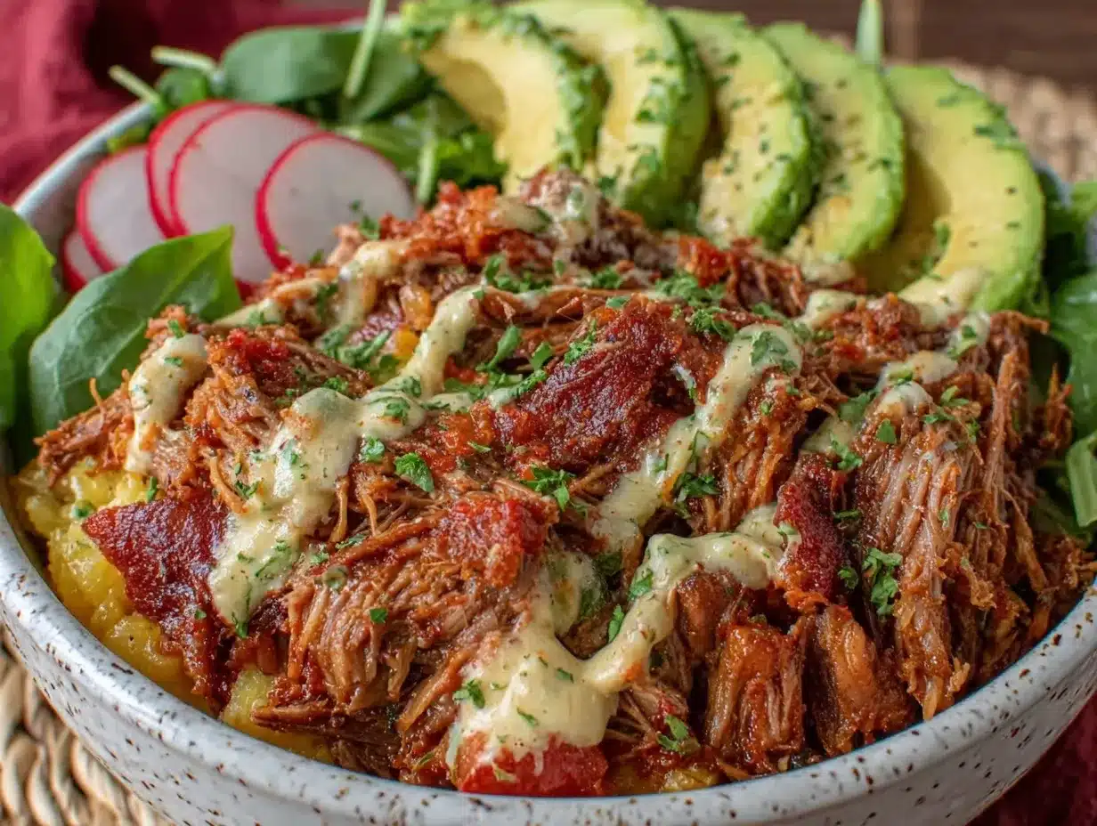 slow-cooker pulled pork nourish bowl preparation steps