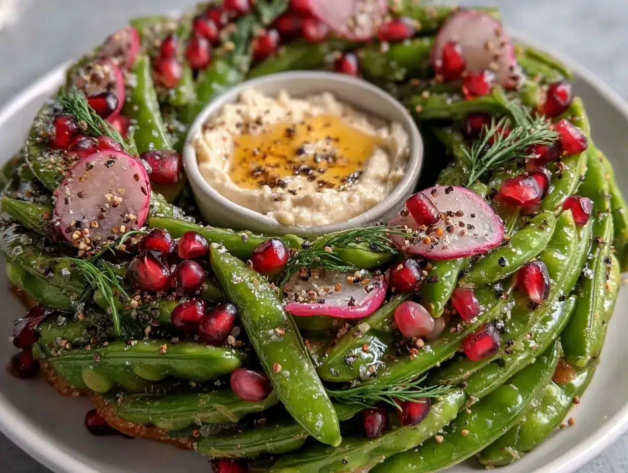 snow pea holiday wreath preparation steps