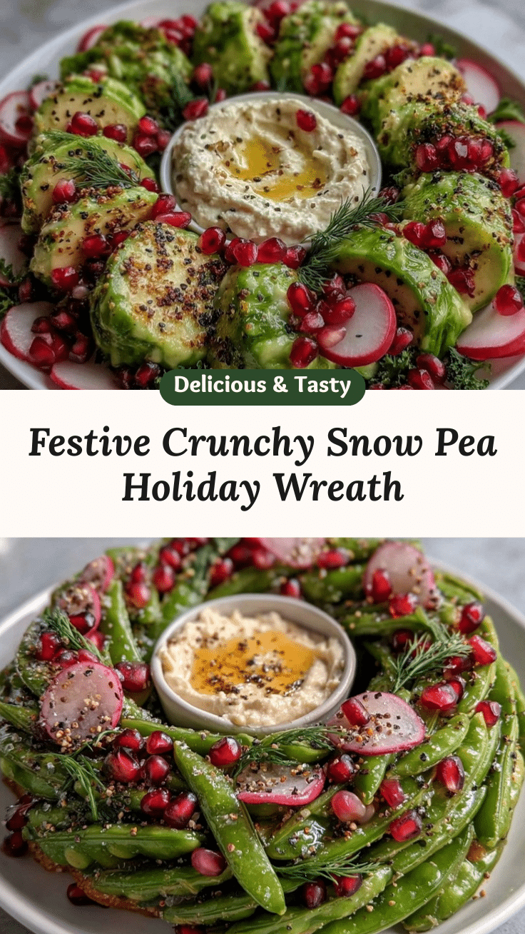 snow pea holiday wreath recipe