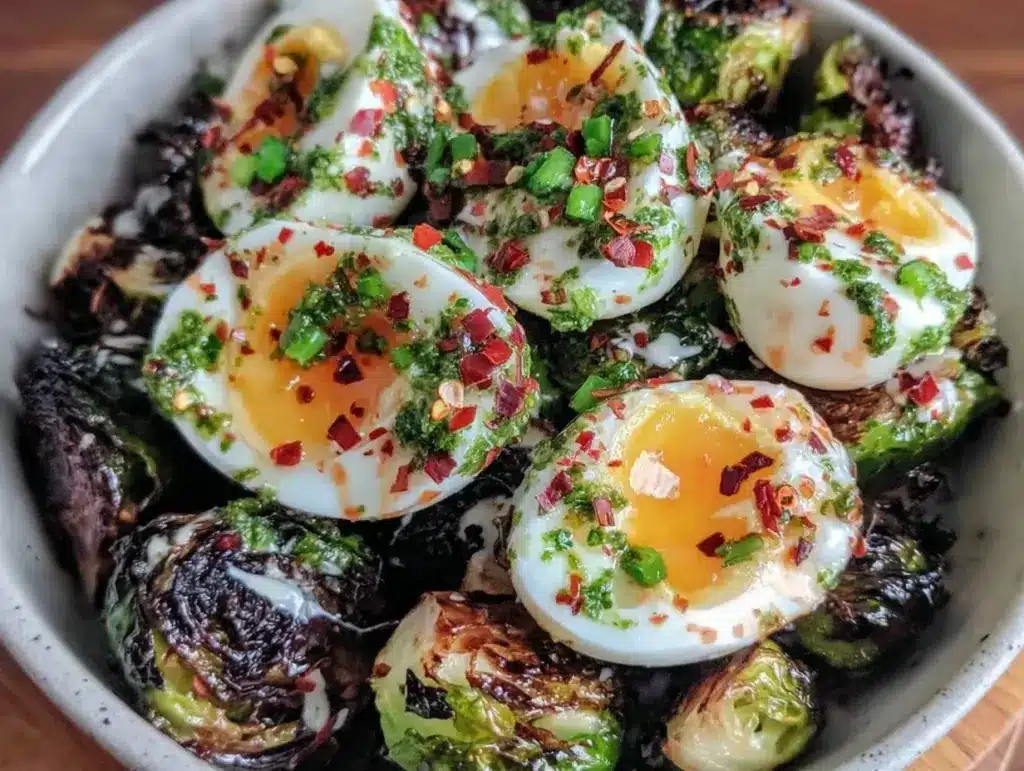 soft-boiled eggs chimichurri bowl - featured image