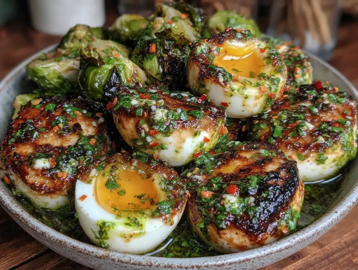 soft-boiled eggs chimichurri bowl preparation steps