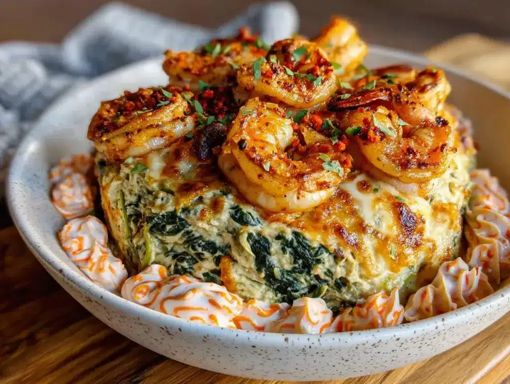 spinach artichoke shrimp scampi bowl - featured image