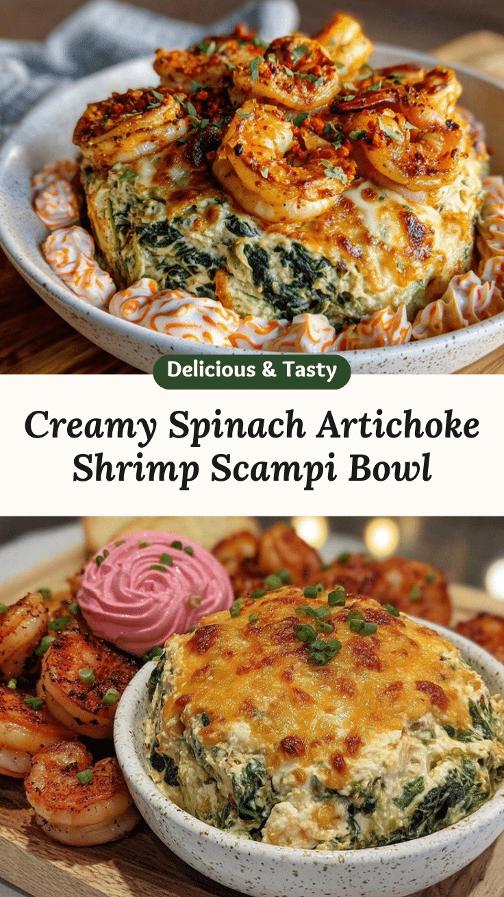 spinach artichoke shrimp scampi bowl recipe