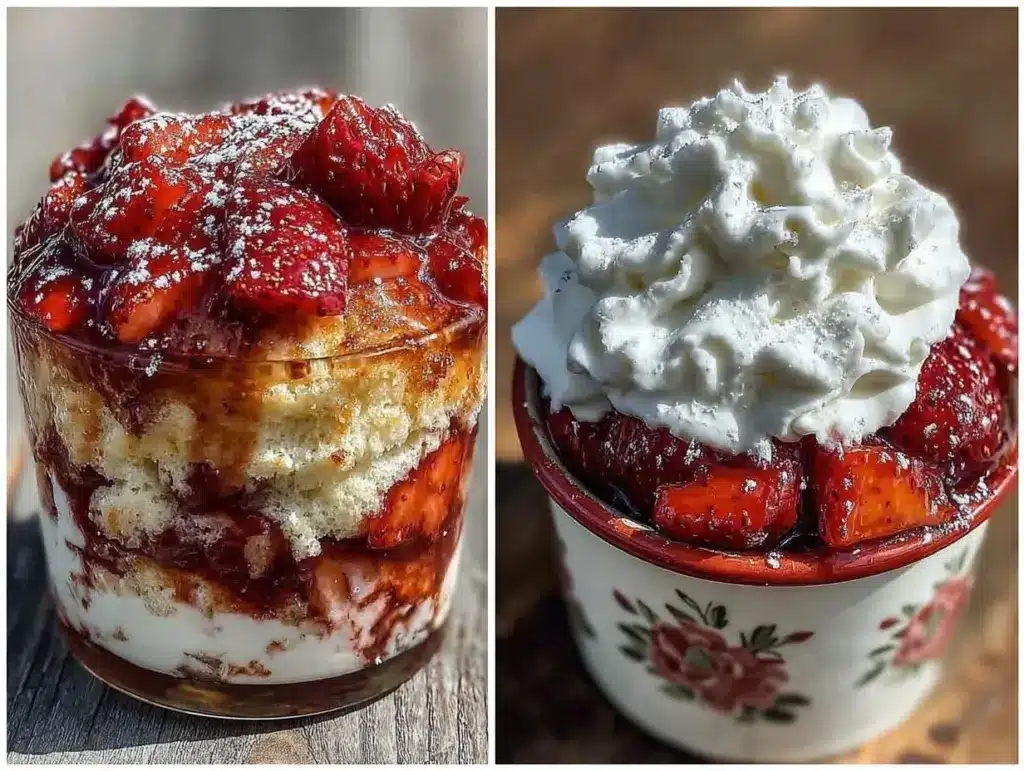 strawberry shortcake biscuit cups - featured image