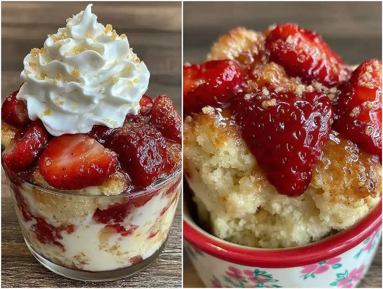 strawberry shortcake biscuit cups preparation steps