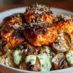 turkey meatballs dinner bowl - featured image