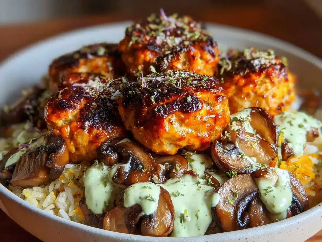 turkey meatballs dinner bowl preparation steps