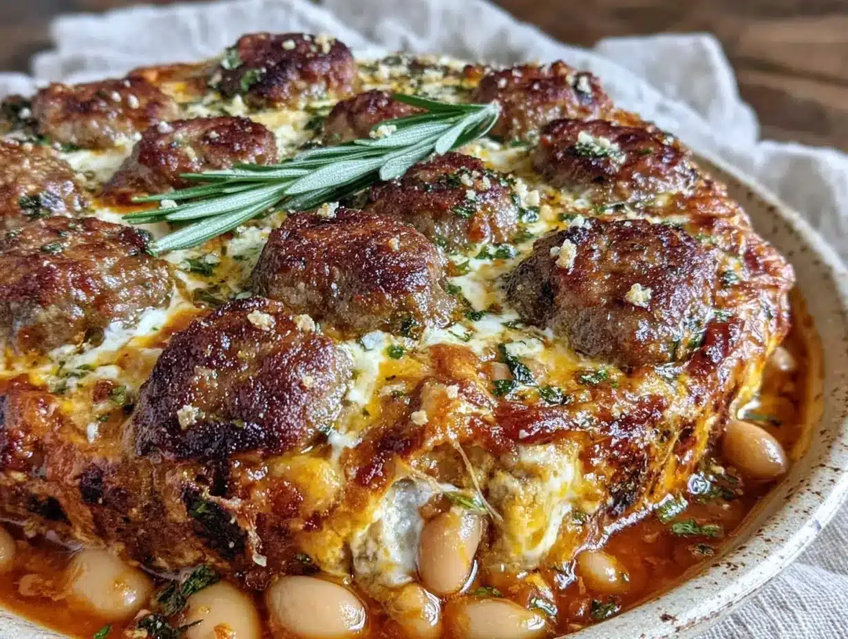 Tuscan sausage and bean dip preparation steps