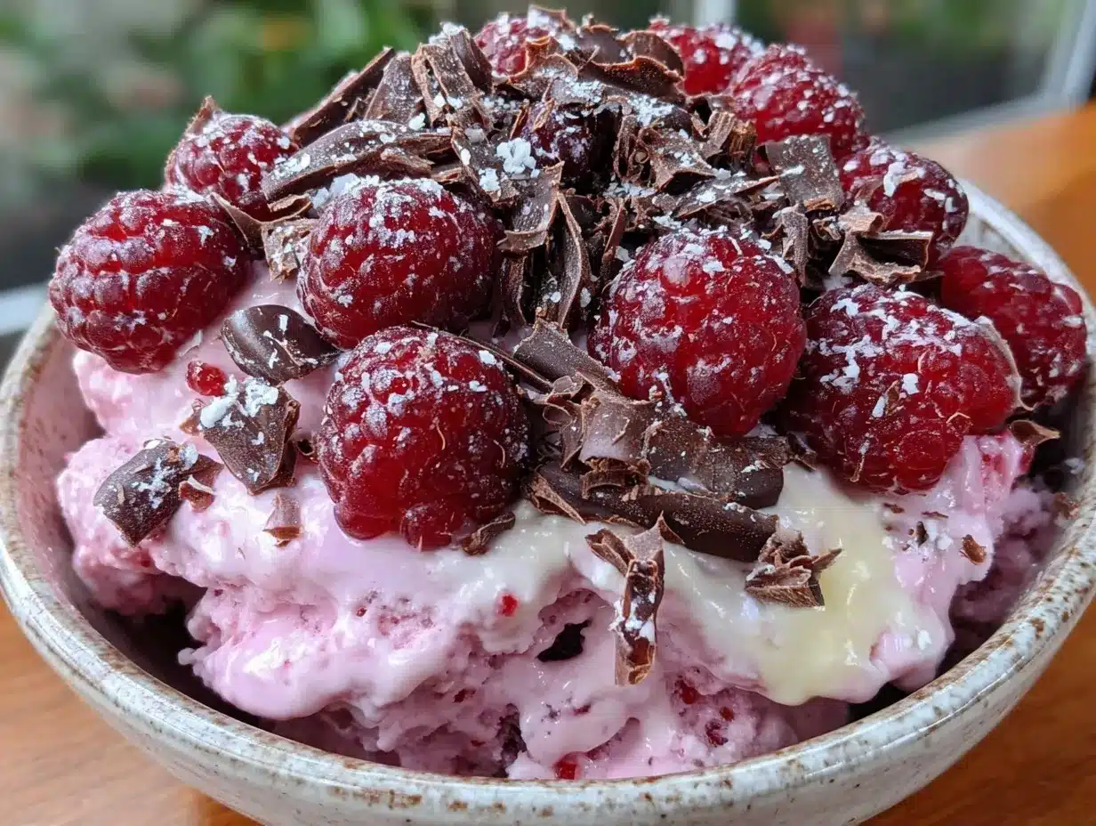 Valentines strawberry nice cream bowl preparation steps