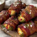air fryer bacon-wrapped jalapeño poppers - featured image
